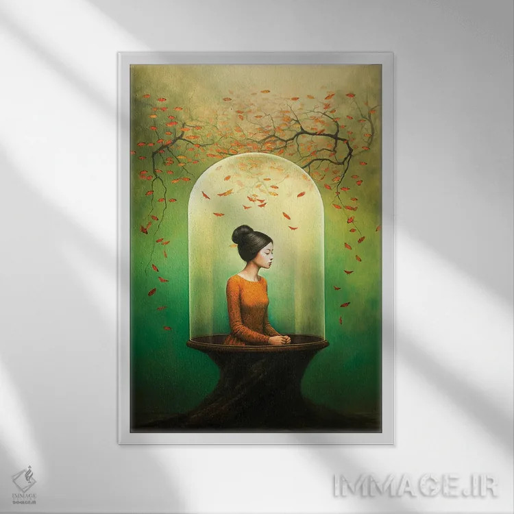 تابلو نفس اثر عبدالله ایویندار - نمای قابدار سفید