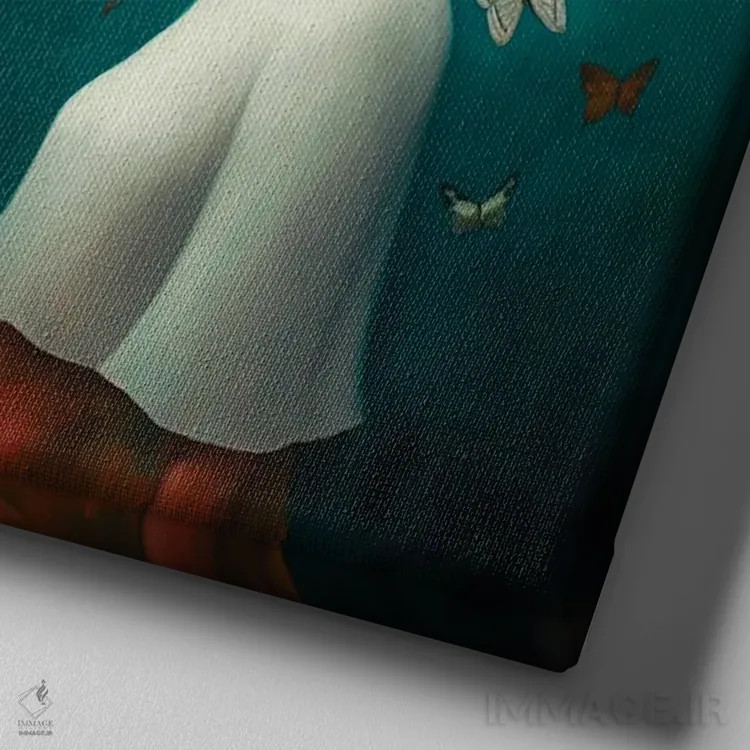 تابلو پروانه دو اثر عبدالله ایویندار - نمای نزدیک بافت بوم