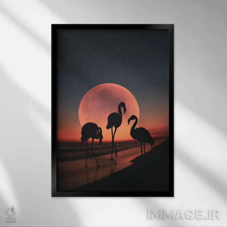 تابلو فلامینگو دو اثر عبدالله ایویندار - نمای قابدار مشکی