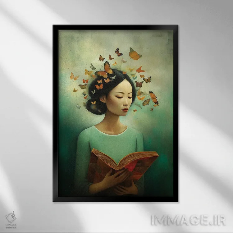 تابلو کتاب اثر عبدالله ایویندار - نمای قابدار مشکی