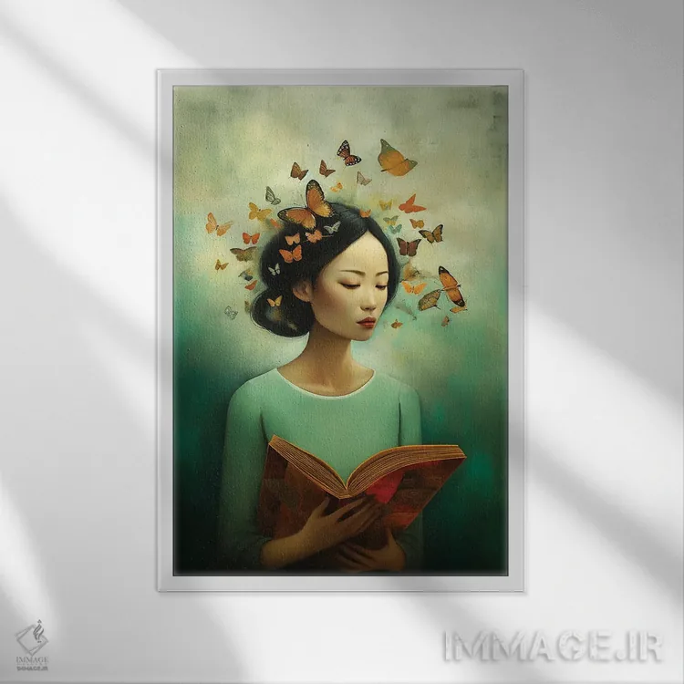 تابلو کتاب اثر عبدالله ایویندار - نمای قابدار سفید