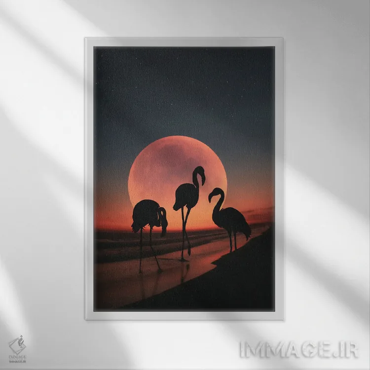 تابلو فلامینگو دو اثر عبدالله ایویندار - نمای قابدار سفید