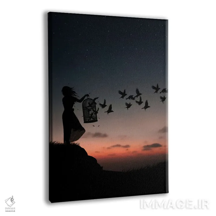 تابلو پرندگان آزاد اثر عبدالله ایویندار - نمای پرسپکتیو محصول