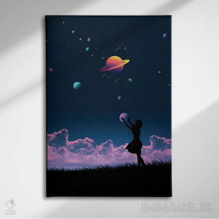 تابلو کهکشان اثر عبدالله ایویندار - نمای روبهرو روی دیوار