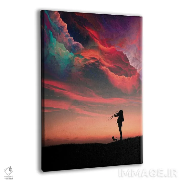 تابلو دختر و رنگها اثر عبدالله ایویندار - نمای پرسپکتیو محصول