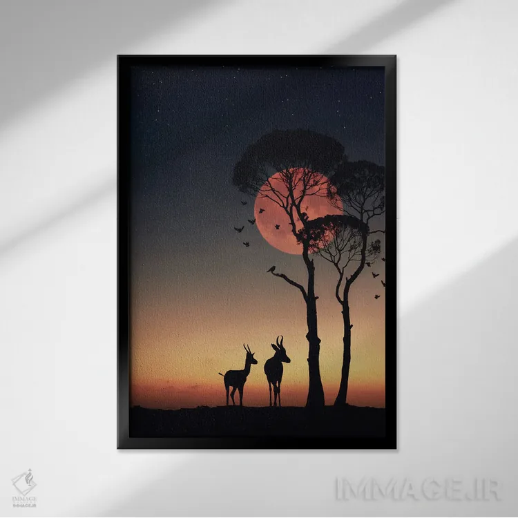 تابلو آفریقا اثر عبدالله ایویندار - نمای قابدار مشکی