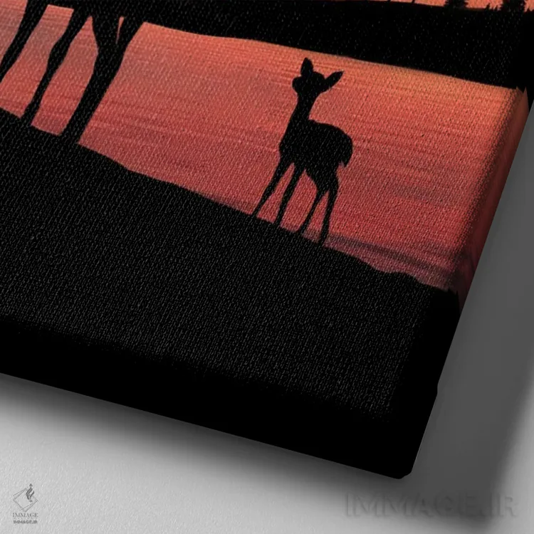 تابلو آهو (گوزن کوچک) اثر عبدالله ایویندار - نمای نزدیک بافت بوم