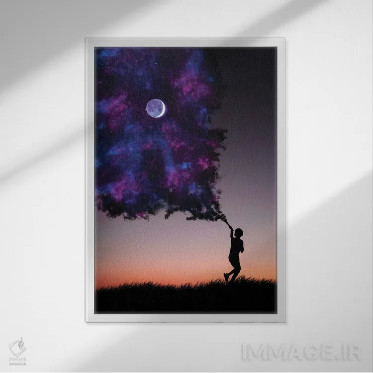 تابلو بچههای آزاد اثر عبدالله ایویندار - نمای قابدار سفید