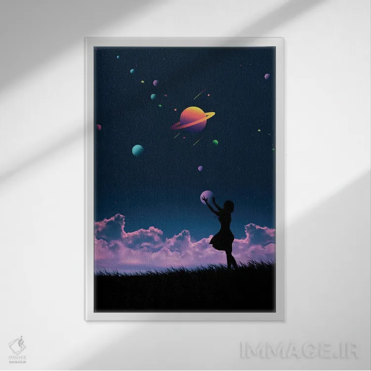 تابلو کهکشان اثر عبدالله ایویندار - نمای قابدار سفید