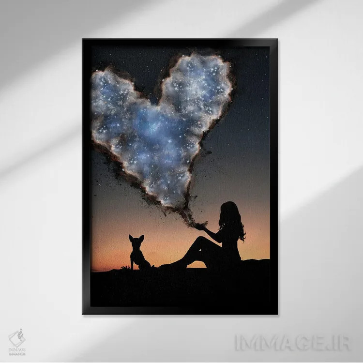 تابلو قلب اثر عبدالله ایویندار - نمای قابدار مشکی