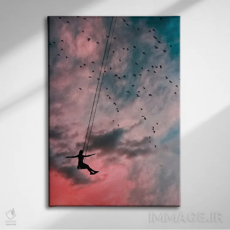تابلو در آسمان اثر عبدالله ایویندار - نمای روبهرو روی دیوار