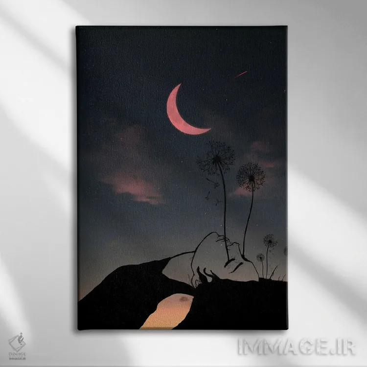 تابلو شب و زن اثر عبدالله ایویندار - نمای روبهرو روی دیوار