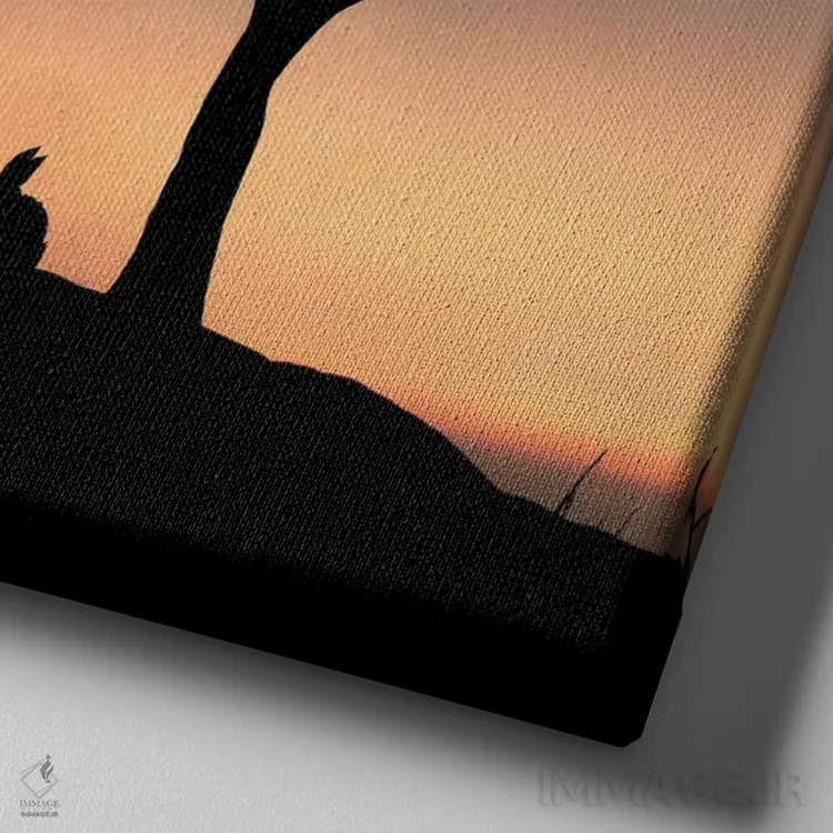 تابلو خرگوش و ماه کامل اثر عبدالله ایویندار - نمای نزدیک بافت بوم