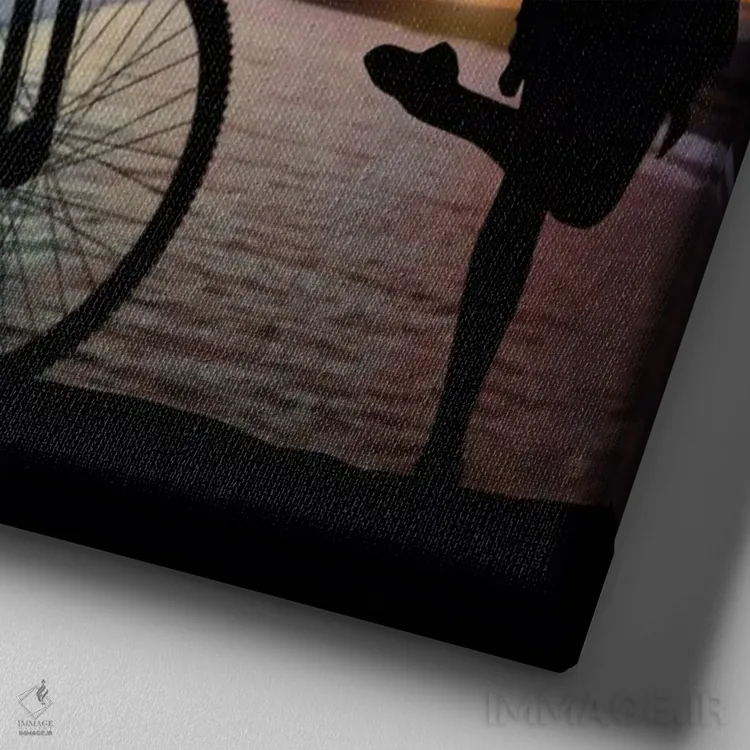 تابلو سیلوئت (طرح سایه) اثر عبدالله ایویندار - نمای نزدیک بافت بوم