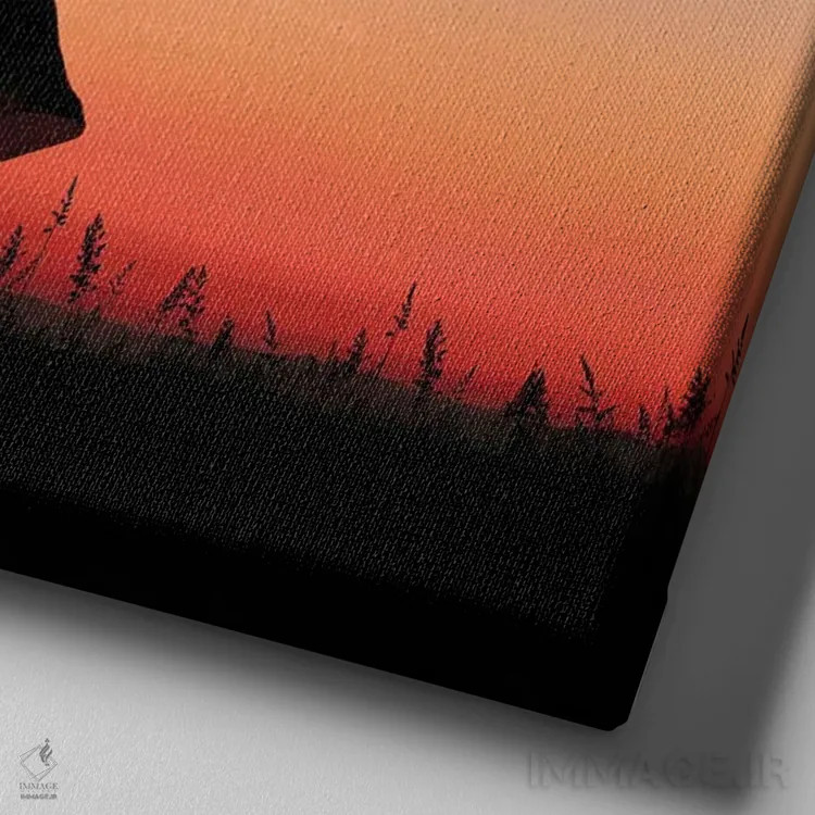 تابلو تار عنکبوت اثر عبدالله ایویندار - نمای نزدیک بافت بوم