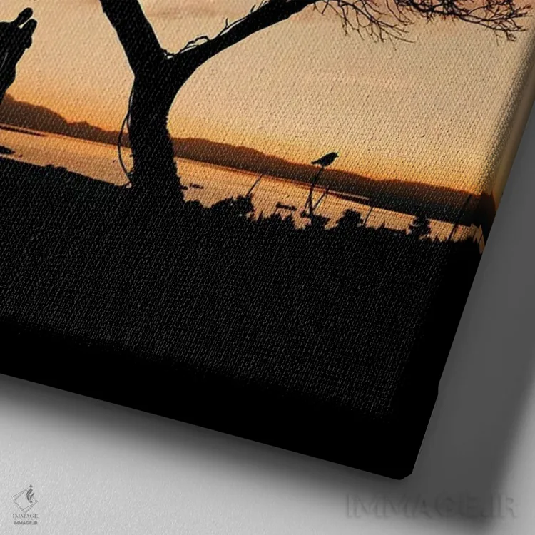 تابلو درخت و قلب اثر عبدالله ایویندار - نمای نزدیک بافت بوم