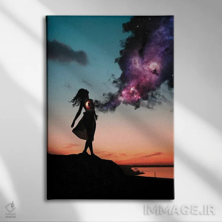 تابلو جهان درون ما اثر عبدالله ایویندار - نمای روبهرو روی دیوار