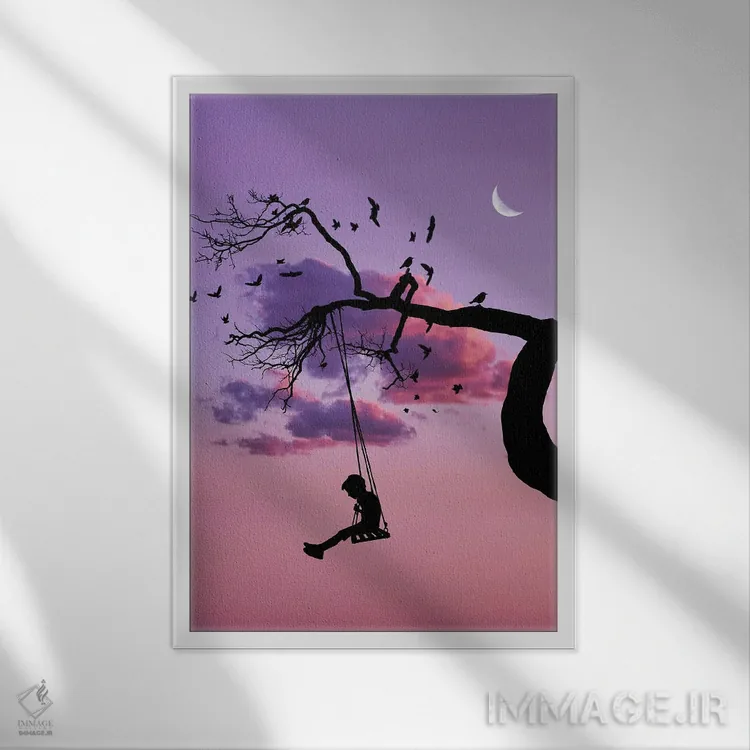 تابلو تاب اثر عبدالله ایویندار - نمای قابدار سفید