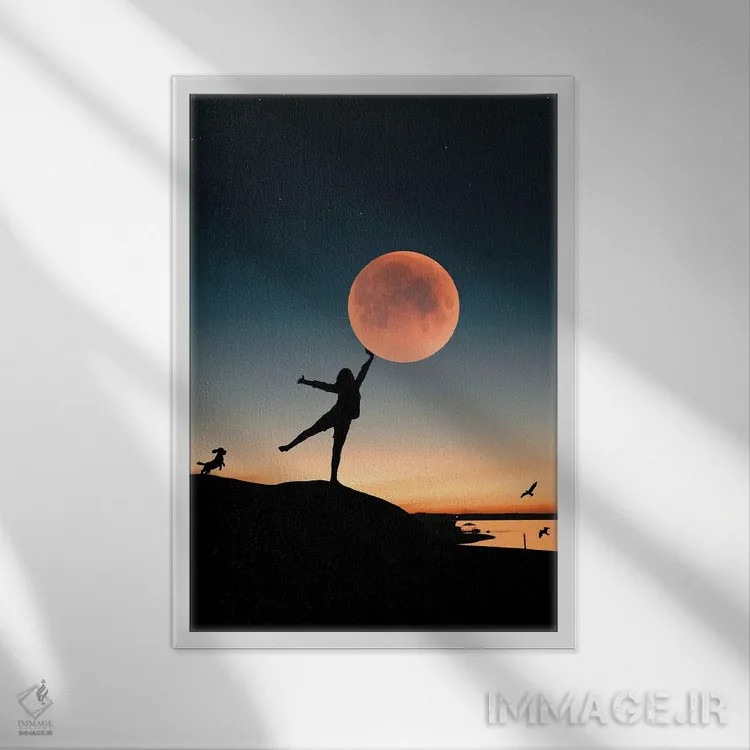 تابلو دستیابی به ماه اثر عبدالله ایویندار - نمای قابدار سفید