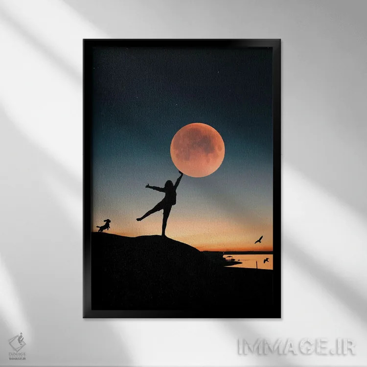 تابلو دستیابی به ماه اثر عبدالله ایویندار - نمای قابدار مشکی