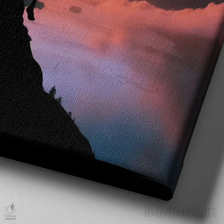 تابلو رویای شب نیمه تابستان (اثر شکسپیر) اثر عبدالله ایویندار - نمای نزدیک بافت بوم