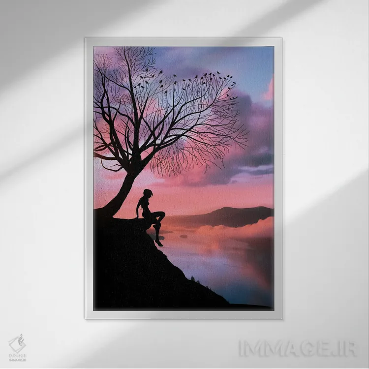 تابلو رویای شب نیمه تابستان (اثر شکسپیر) اثر عبدالله ایویندار - نمای قابدار سفید