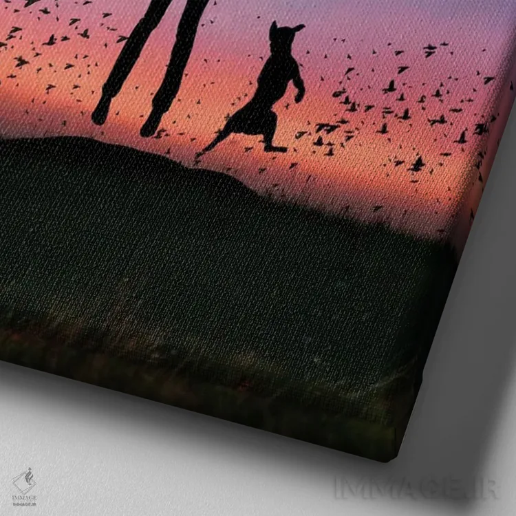 تابلو پرواز با پرندگان اثر عبدالله ایویندار - نمای نزدیک بافت بوم