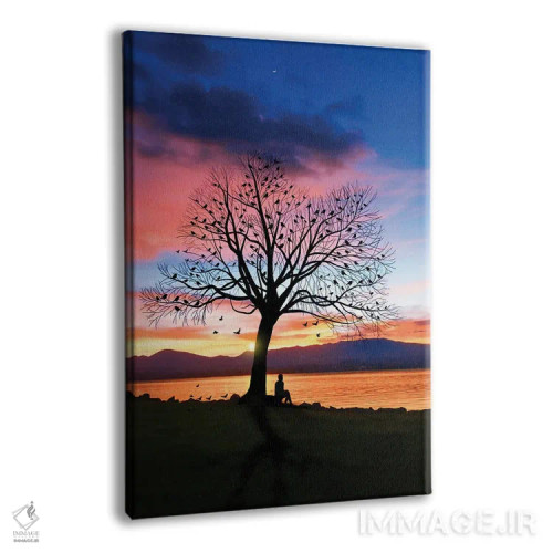 تابلو پرندگان و درخت اثر عبدالله ایویندار - نمای پرسپکتیو محصول