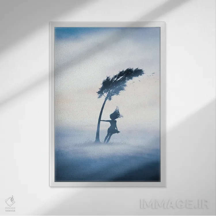 تابلو باد اثر عبدالله ایویندار - نمای قابدار سفید