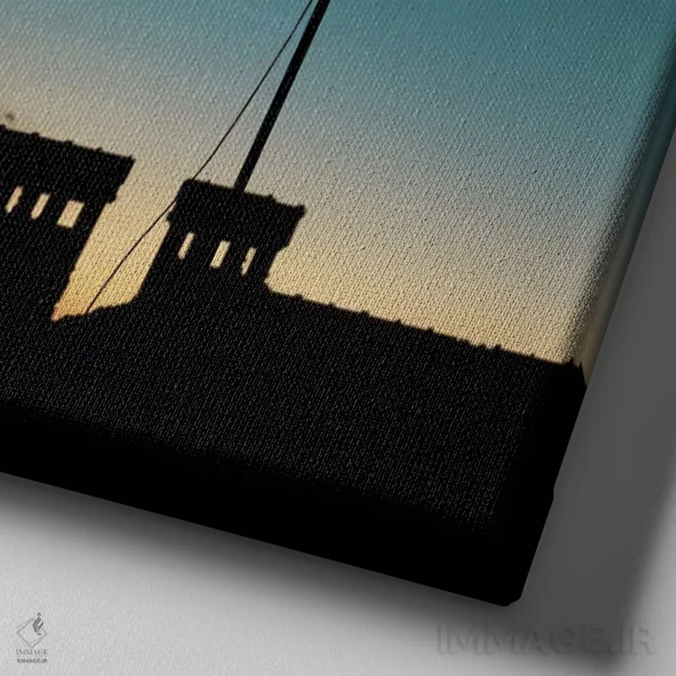 تابلو ماه و پرندگان اثر عبدالله ایویندار - نمای نزدیک بافت بوم