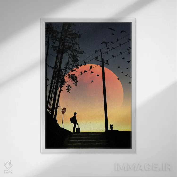 تابلو سفر اثر عبدالله ایویندار - نمای قابدار سفید