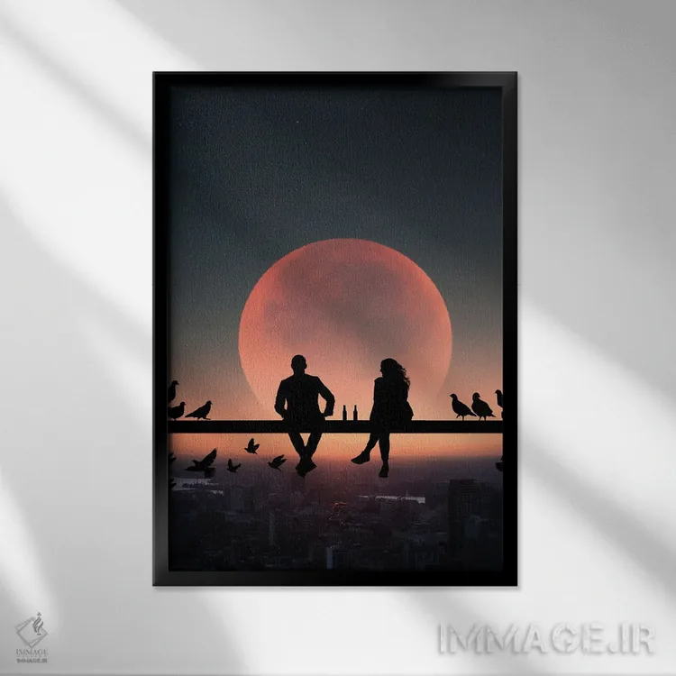 تابلو شهر عشق اثر عبدالله ایویندار - نمای قابدار مشکی
