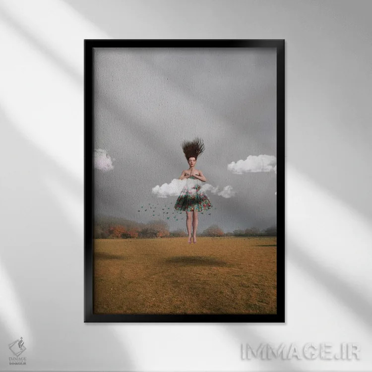 تابلو مرثیهای برای پاییز اثر عبدالله ایویندار - نمای قابدار مشکی