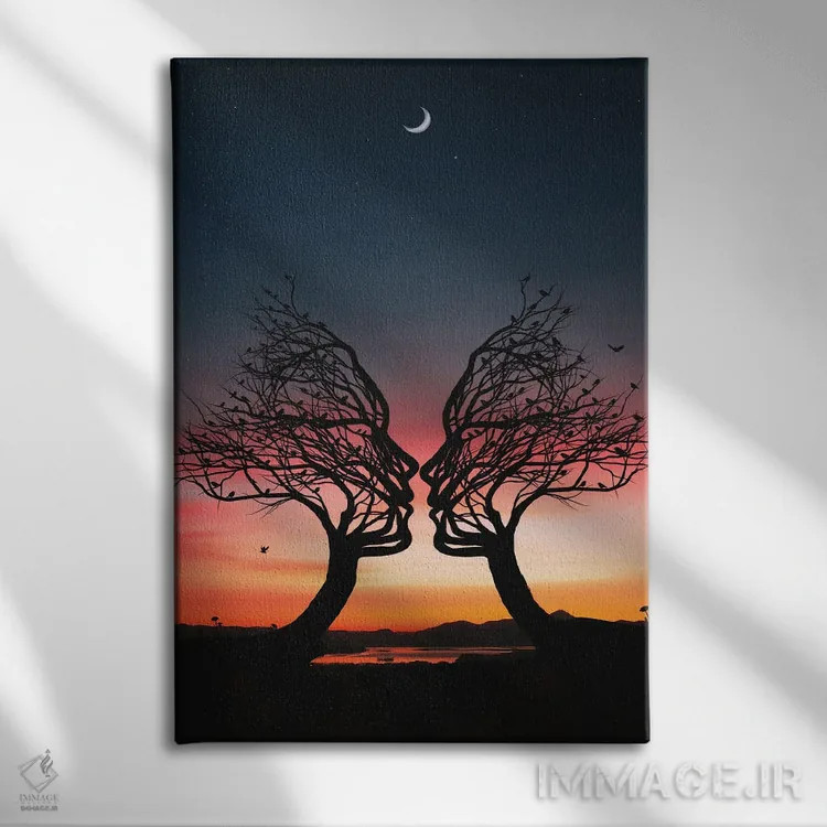 تابلو من و تو اثر عبدالله ایویندار - نمای روبهرو روی دیوار