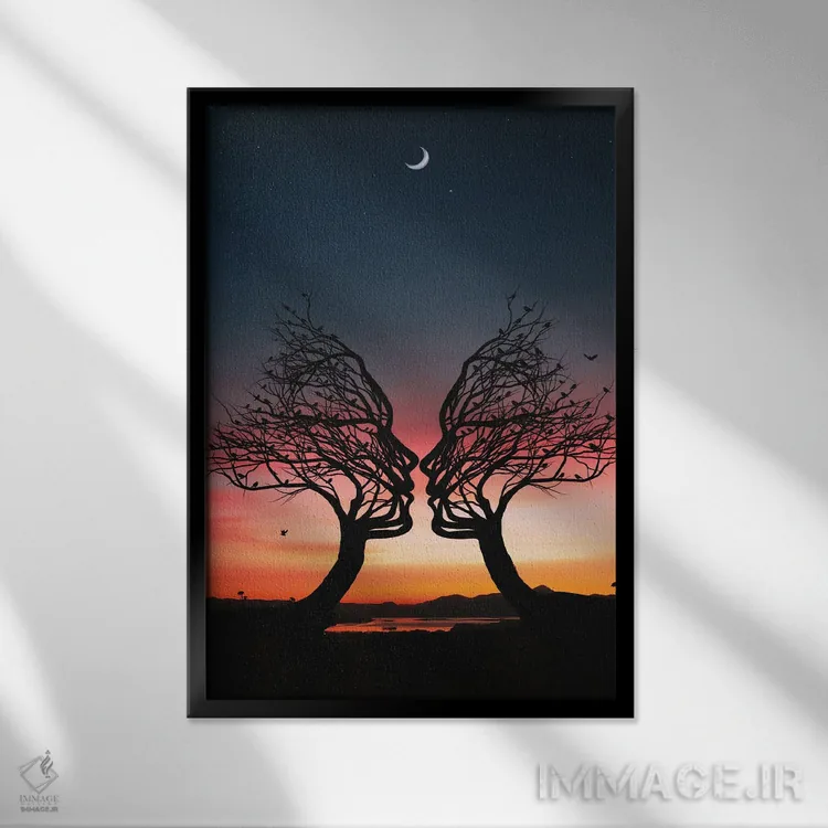 تابلو من و تو اثر عبدالله ایویندار - نمای قابدار مشکی