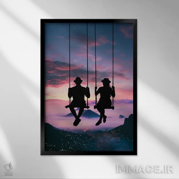 تابلو تاب هوایی اثر عبدالله ایویندار - نمای قابدار مشکی