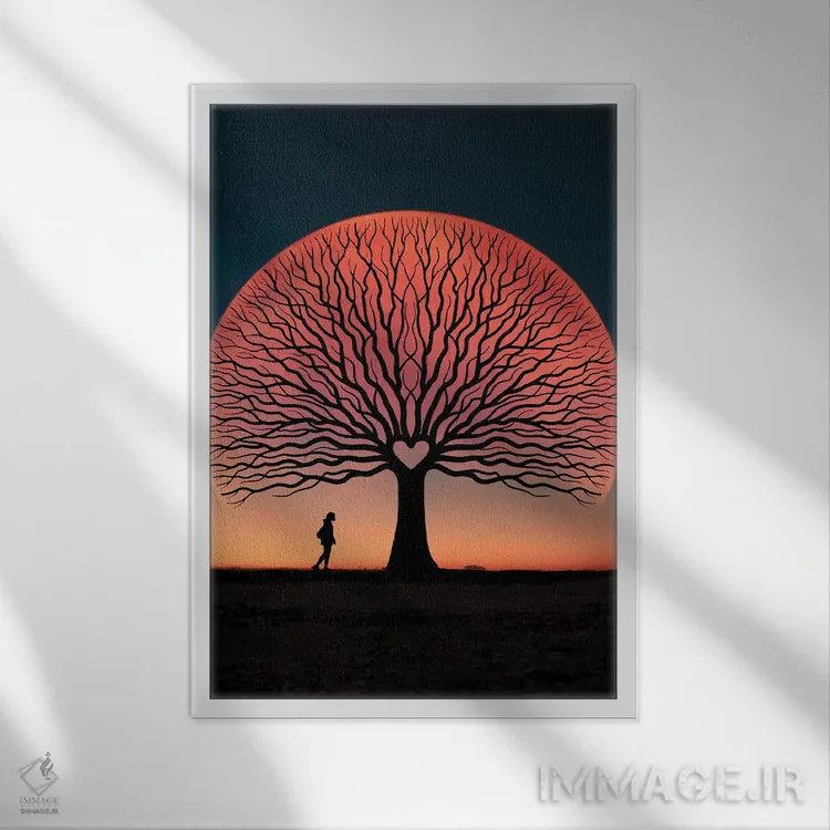 تابلو درخت زندگی اثر عبدالله ایویندار - نمای قابدار سفید