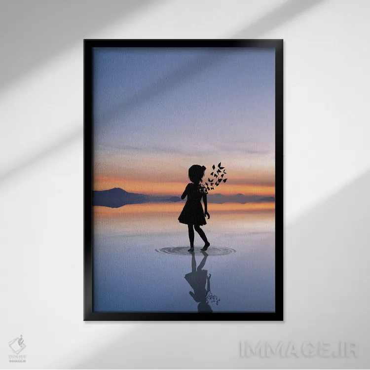 تابلو پروانه اثر عبدالله ایویندار - نمای قابدار مشکی