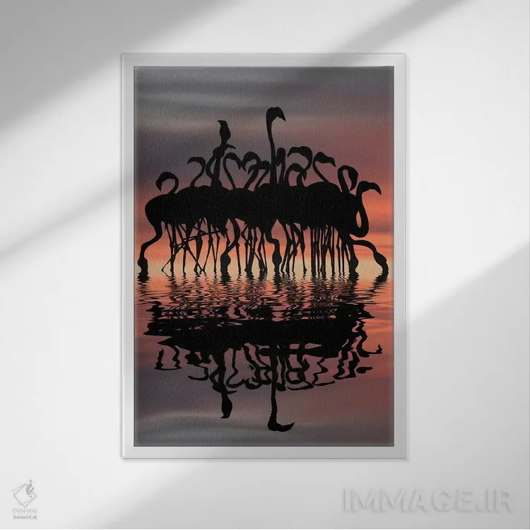تابلو فلامینگو اثر عبدالله ایویندار - نمای قابدار سفید