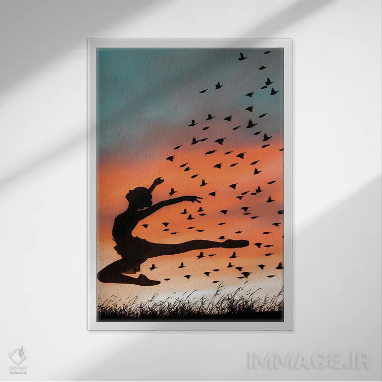 تابلو رقاص باله اثر عبدالله ایویندار - نمای قابدار سفید