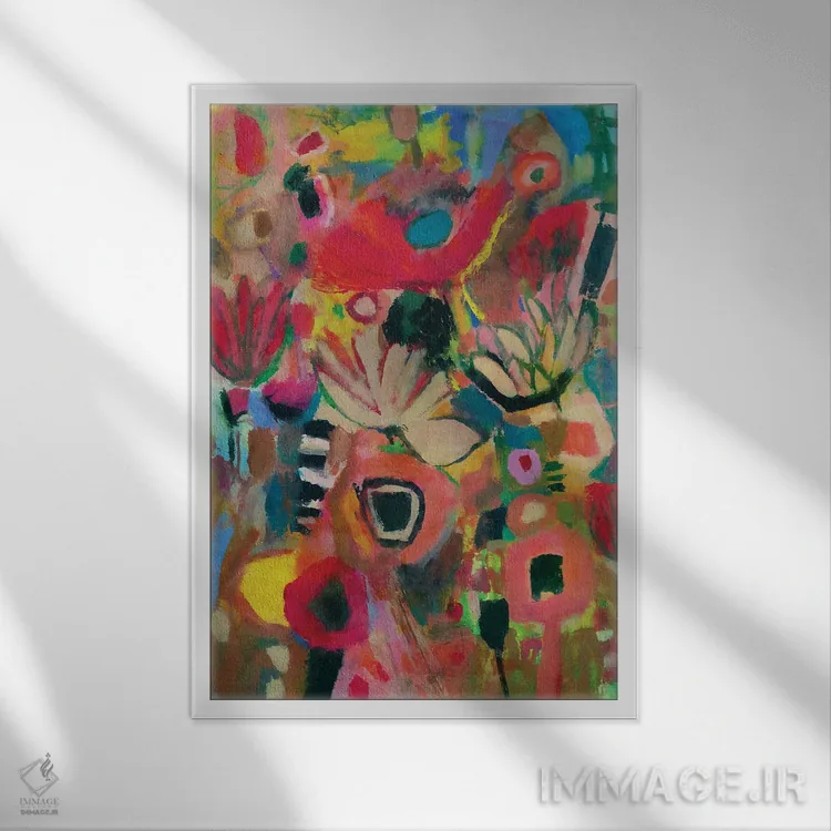 تابلو گلهای وحشی ۱۱ اثر آنجِل استوز - نمای قابدار سفید