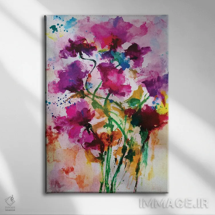 تابلو گلهای وحشی ۱۶ اثر آنجِل استوز - نمای روبهرو روی دیوار