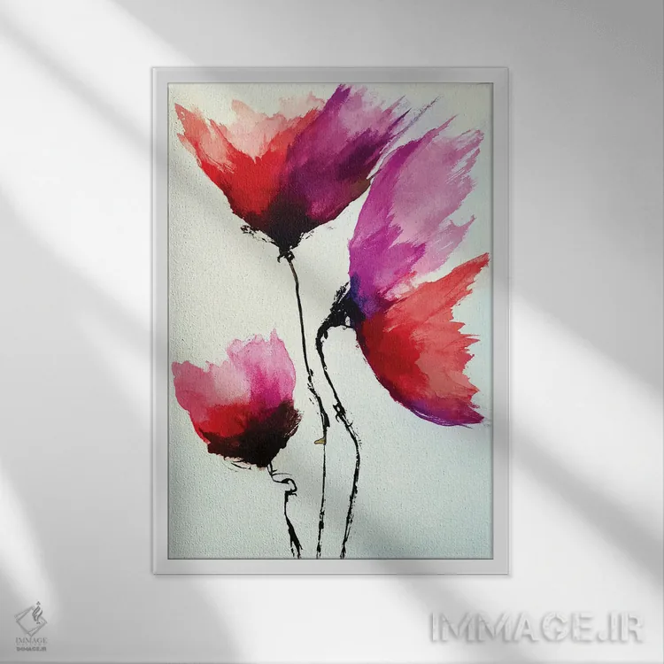 تابلو صدای گلها اثر آنجِل استوز - نمای قابدار سفید