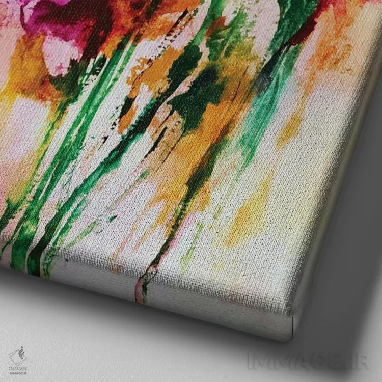 تابلو گلهای وحشی ۱۶ اثر آنجِل استوز - نمای نزدیک بافت بوم