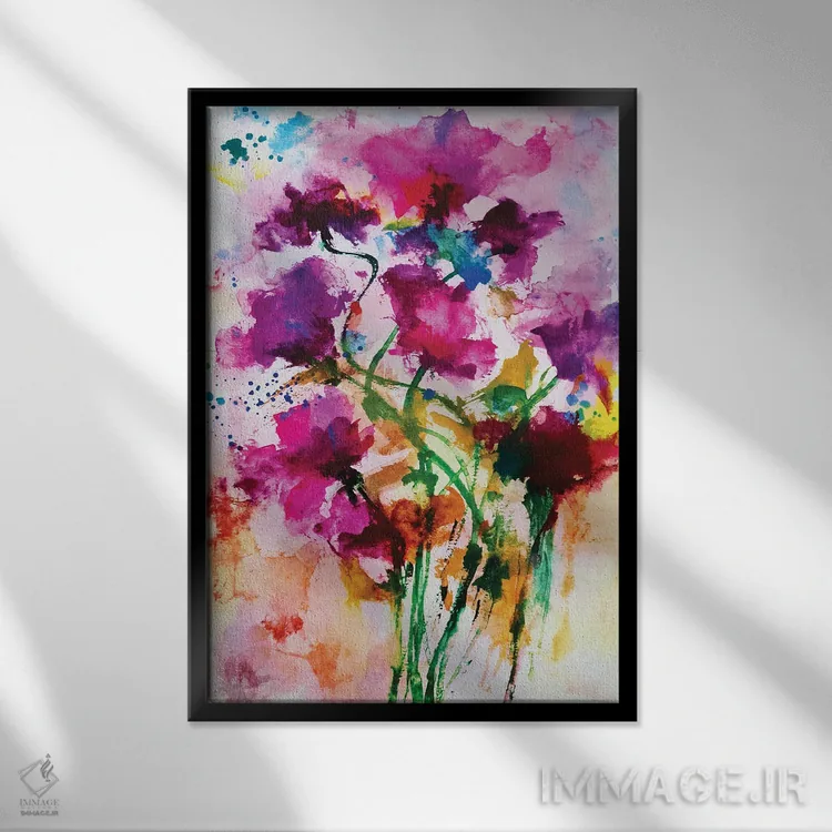 تابلو گلهای وحشی ۱۶ اثر آنجِل استوز - نمای قابدار مشکی