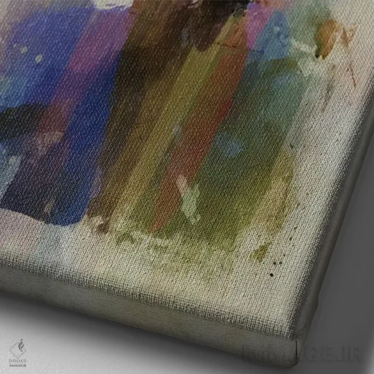 تابلو ضربههای قلم XVI اثر آنجِل استوز - نمای نزدیک بافت بوم