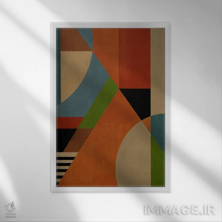 تابلو مفهوم هندسی XLXV اثر آنجِل استوز - نمای قابدار سفید