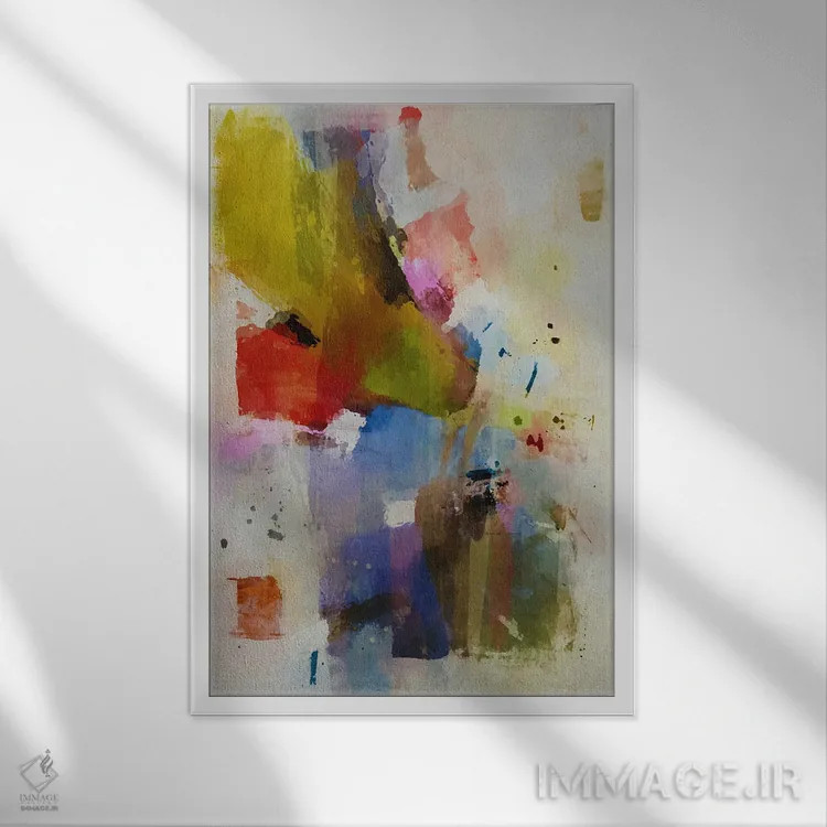 تابلو ضربههای قلم XVI اثر آنجِل استوز - نمای قابدار سفید