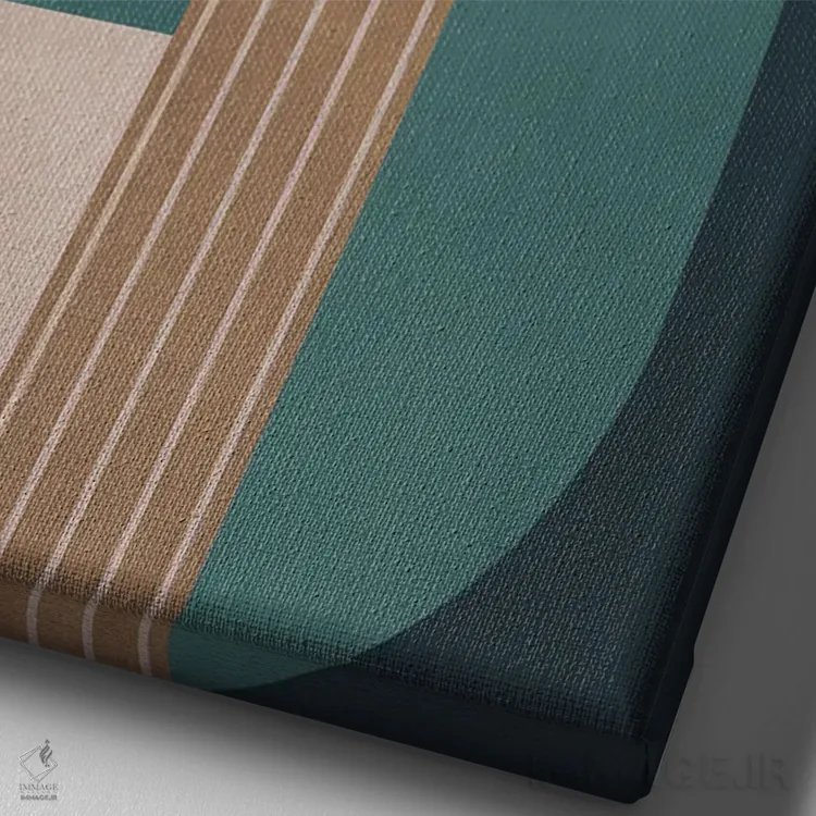 تابلو مفهوم هندسی LV اثر آنجِل استوز - نمای نزدیک بافت بوم