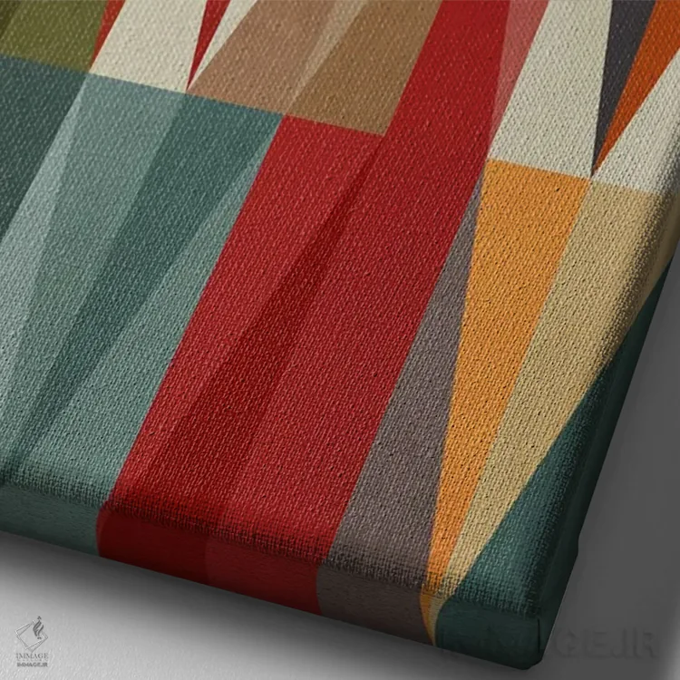 تابلو هندسی با مثلثها XXIV اثر آنجِل استوز - نمای نزدیک بافت بوم